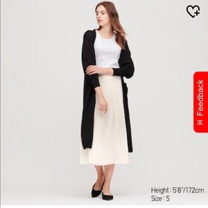 White Chiffon Pleated Long Skirt